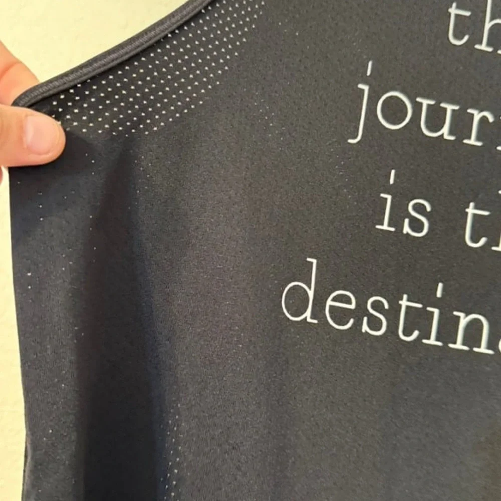 Black Sleeveless Workout Top with Inspirational‎ Quote